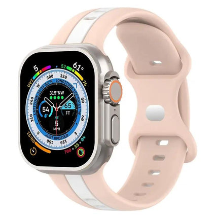 Two-Tone Silicone Watch Band For Apple Watch Ultra 49mm