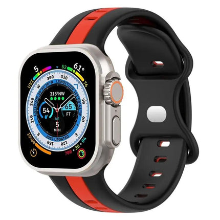 Two-Tone Silicone Watch Band For Apple Watch Ultra 49mm