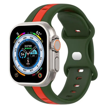 Two-Tone Silicone Watch Band For Apple Watch Ultra 49mm