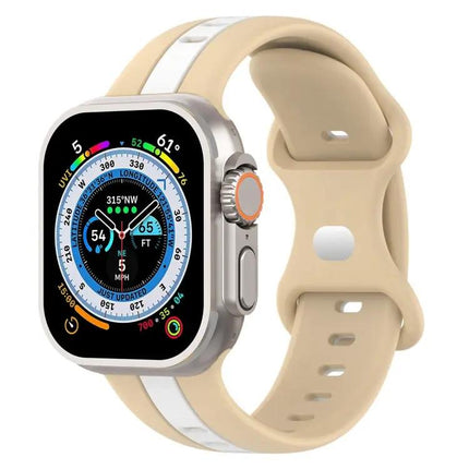 Two-Tone Silicone Watch Band For Apple Watch Ultra 49mm