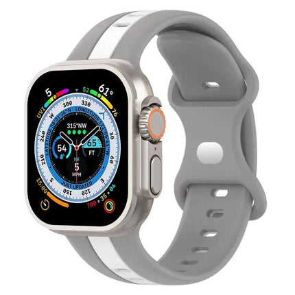 Two-Tone Silicone Watch Band For Apple Watch Ultra 49mm