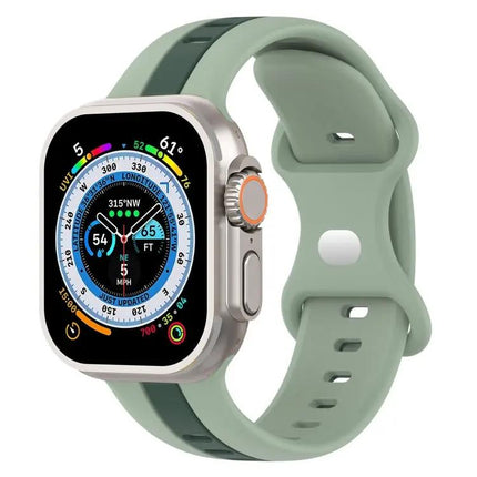 Two-Tone Silicone Watch Band For Apple Watch Ultra 49mm