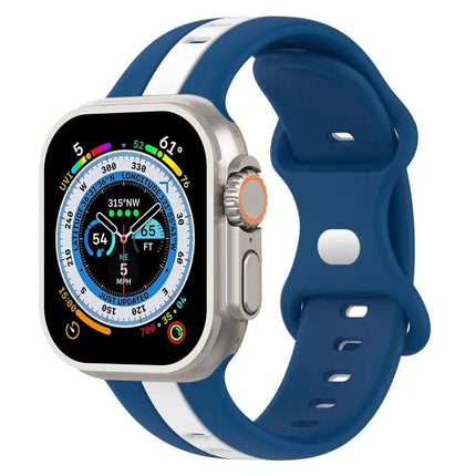 Two-Tone Silicone Watch Band For Apple Watch Ultra 49mm