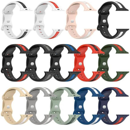 Two-Tone Silicone Watch Band For Apple Watch Ultra 49mm