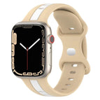 For Apple Watch Series 8&7 45mm / Khaki + White