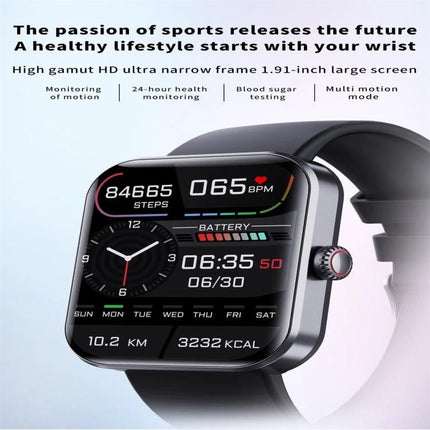 Daily Smart Watch for Health and Activity Tracking showing heart rate, steps, sleep and activity metrics on 1.91-inch screen