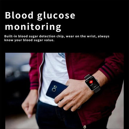 Daily Smart Watch for Health and Activity Tracking showing blood glucose monitoring on wrist during a jog and phone in hand