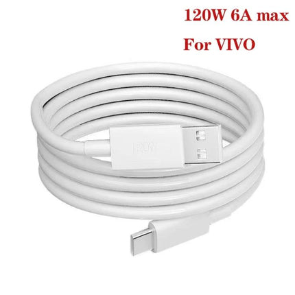 Practical USB-C Cable for Everyday Device Charging and Transfers - white 120W Vivo USB-C to USB-A cable, 1m/1.5m/2m options