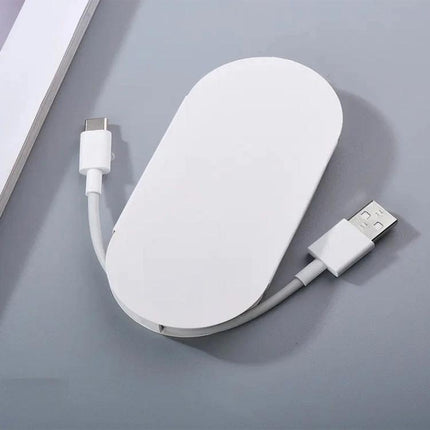 Practical USB-C Cable for Everyday Device Charging and Transfers – white retractable 1m/1.5m/2m cable supporting up to 120W for Vivo phone charging and tablet file transfer