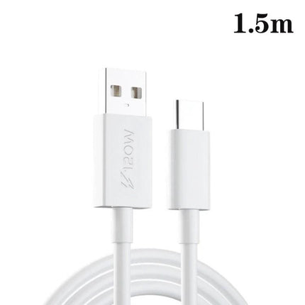 Practical USB-C Cable for Everyday Device Charging and Transfers — 1.5m white cable supporting up to 120W PD for charging and data transfer