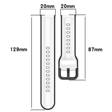 20mm Two-Color Silicone Watch Band For Galaxy Watch 40/45mm