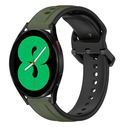 20mm Two-Tone Silicone Convex Loop Band For Galaxy Watch 4