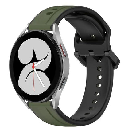 20mm Two-Tone Silicone Convex Loop Band For Galaxy Watch 4