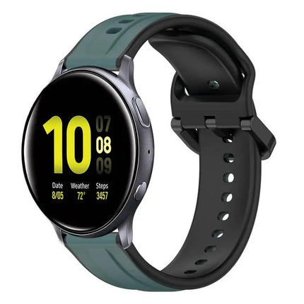 20mm Two-Color Silicone Watch Band for Galaxy Active2 40/44