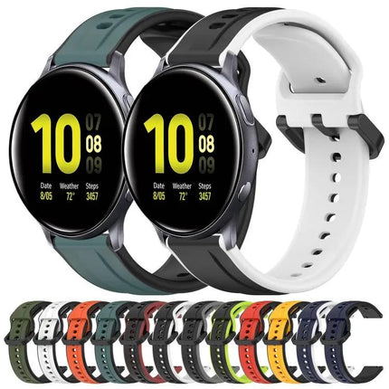 20mm Two-Color Silicone Watch Band for Galaxy Active2 40/44