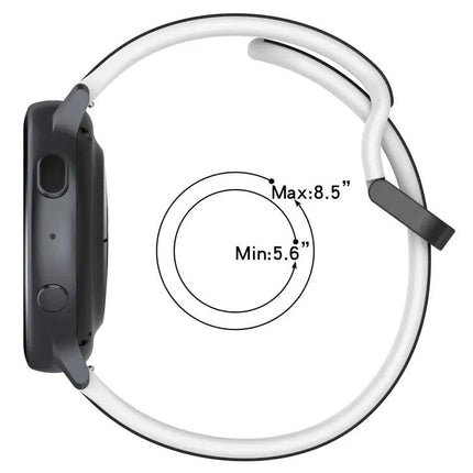 20mm Two-Color Silicone Watch Band for Galaxy Active2 40/44