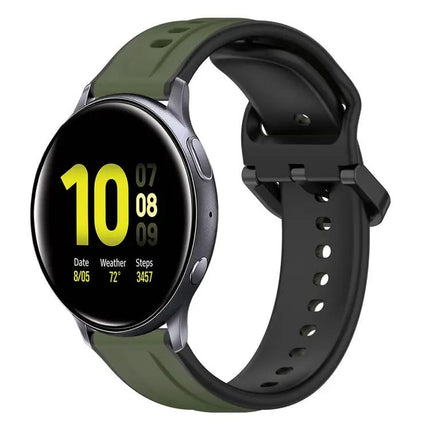 20mm Two-Color Silicone Watch Band for Galaxy Active2 40/44