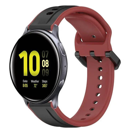 20mm Two-Color Silicone Watch Band for Galaxy Active2 40/44