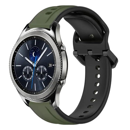 22mm Two-Tone Silicone Watch Band Compatible With Gear S3