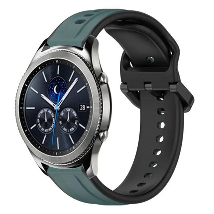 22mm Two-Tone Silicone Watch Band Compatible With Gear S3