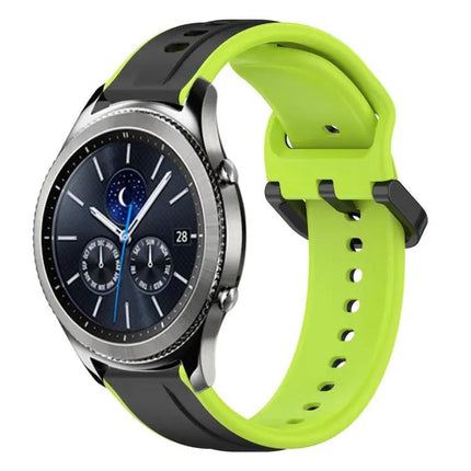 22mm Two-Tone Silicone Watch Band Compatible With Gear S3