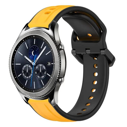 22mm Two-Tone Silicone Watch Band Compatible With Gear S3