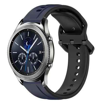 22mm Two-Tone Silicone Watch Band Compatible With Gear S3