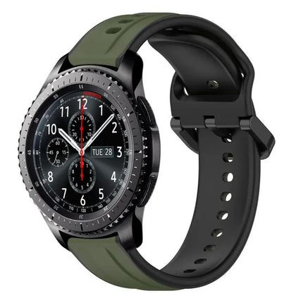 22mm Two-Tone Silicone Watch Band Compatible With Gear S3