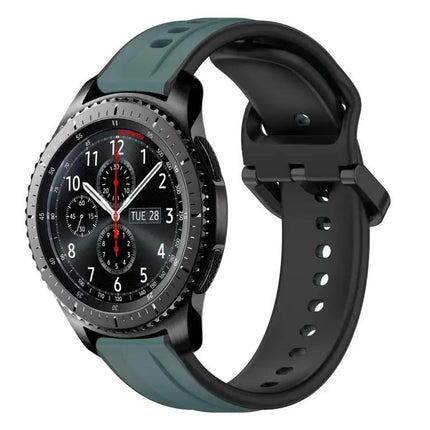22mm Two-Tone Silicone Watch Band Compatible With Gear S3