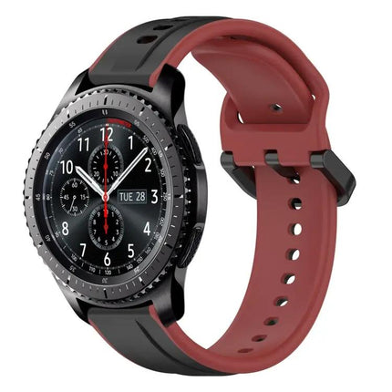 22mm Two-Tone Silicone Watch Band Compatible With Gear S3