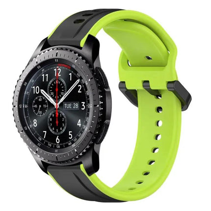 22mm Two-Tone Silicone Watch Band Compatible With Gear S3