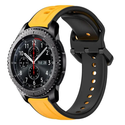 22mm Two-Tone Silicone Watch Band Compatible With Gear S3