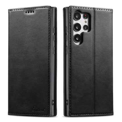 Suteni Leather Phone Case Card Slot for Everyday Carry and Daily Use On The Go Today - black PU leather wallet case with card slots and TPU edges