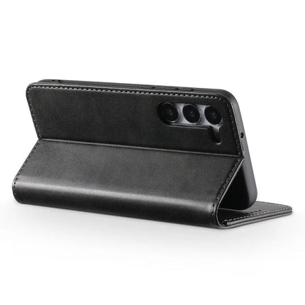 Suteni Leather Phone Case Card Slot for Everyday Carry and Daily Use On The Go Today - black PU leather wallet case with card slots and kickstand