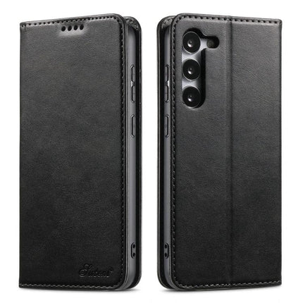 Suteni Leather Phone Case Card Slot for Everyday Carry and Daily Use On The Go Today - black PU leather folio with card slots and TPU edges