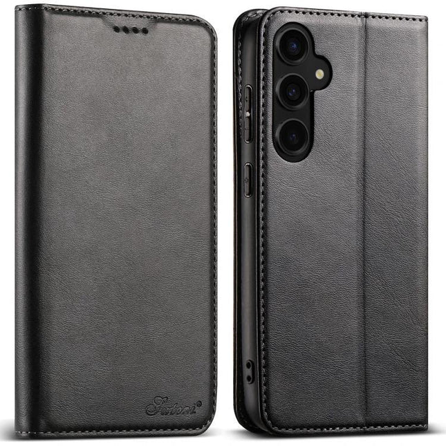 Suteni Leather Phone Case For Everyday Carry And Daily Protection Made With Durable TPU And PU Leather black folio wallet with card slots and kickstand