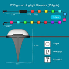 Lámpara de jardín con control por aplicación inteligente y WIFI para exteriores CP01, luces de suelo para exteriores con sincronización musical