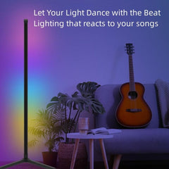 SAL004B Lámpara de suelo LED RGB con ambiente musical y enchufe USB para barra de casa