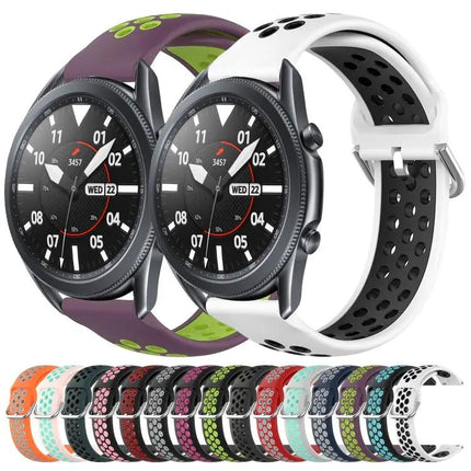 22mm Perforated Silicone Watch Band For Galaxy Watch3 45mm