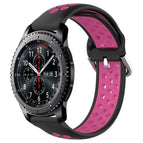 For Samsung Gear S3 Frontier / Black+Rose Red