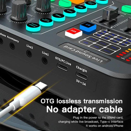 Wireless Voice Changer for Everyday Live Streaming and Content Creation - compact live sound card with OTG Type-C port