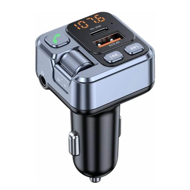 T16 MP3 Player Car Kit With Bluetooth For In-Car Listening, compact in-car Bluetooth MP3 player with dual USB charging and hands-free call buttons