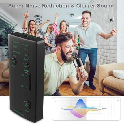 M1 Voice Changer Device for Casual Gaming and Social Fun handheld 3.5mm voice changer used at a party for gaming and video calls
