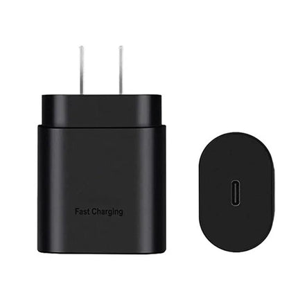 Compact USB-C Wall Charger for Samsung Phones in Daily Life - black 25W USB-C PD PPS fast charging wall adapter