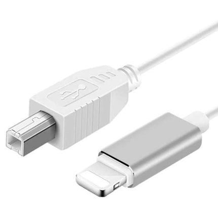 MIDI Cable for iPhone Music Sessions at Home or Travel - white Lightning to MIDI connector for home and travel music setups