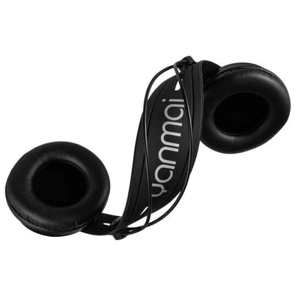 Yanmai Foldable Over Ear Headphones For Comfortable Travel Use shown folded with cushioned ear pads and compact travel-ready design