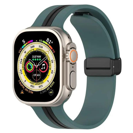 Two-Tone Silicone Magnetic Clasp Watch Band for 49/45mm