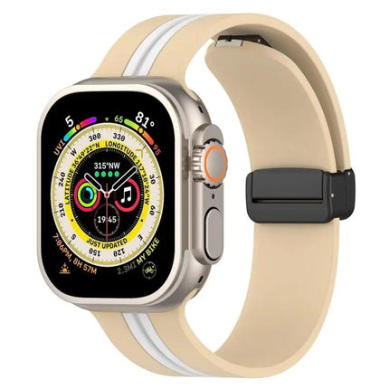 Two-Tone Silicone Magnetic Clasp Watch Band for 49/45mm