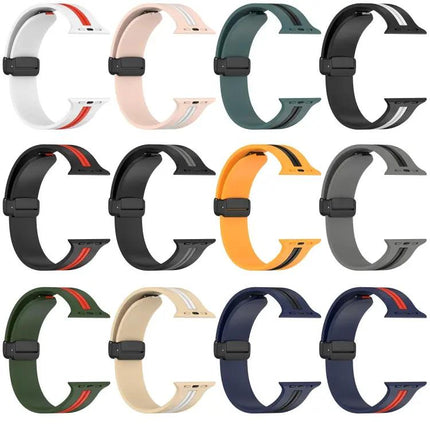 Two-Tone Silicone Magnetic Clasp Watch Band for 49/45mm