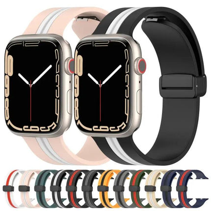Apple Watch Band 41mm Silicone Two-Tone Magnetic Clasp